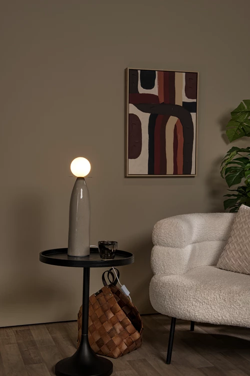 Lucide FIGARO - Tafellamp - Ø 12 cm, H 48 cm - 1xG9 - Grijs - sfeer 1